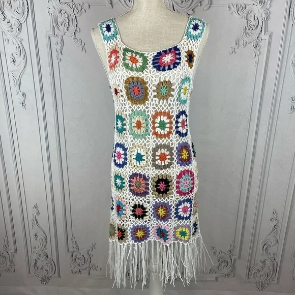 Colorful Crochet Midi Dress - Picture 2 of 11